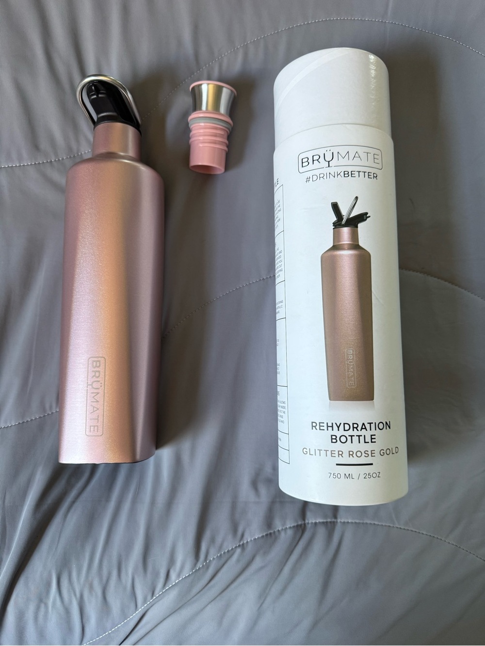 BrüMate Glitter Rose Gold Rehydration Bottle - 25oz